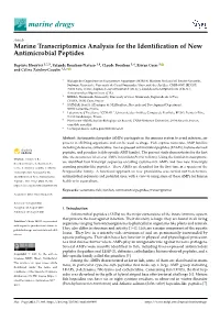 Marine Transcriptomics Analysis for the Identification of New