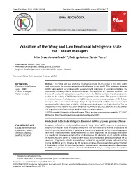 Validation of the Wong and Law Emotional Intelligence Scale for Chilean Managers