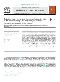 Detection of Rare and Invasive Freshwater Fish Species Using Edna