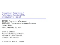 Functional Pls Introduction to Haskell