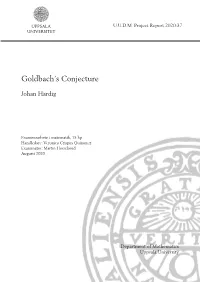 Goldbach's Conjecture
