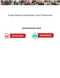 Google Analytics Spreadsheet Custom Dimensions