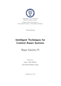Intelligent Techniques for Context-Aware Systems