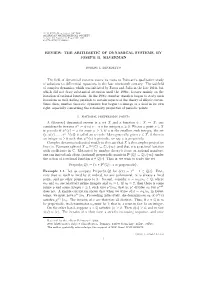 Review: the Arithmetic of Dynamical Systems, by Joseph H