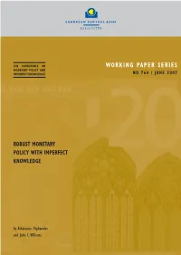 Robust Monetary Policy with Imperfect Knowledge