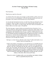 Sacristan Temporary Procedures All Saints Lansing May 18, 2018