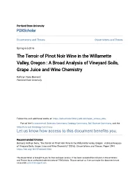 A Broad Analysis of Vineyard Soils, Grape Juice and Wine Chemistry
