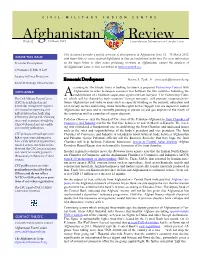 Afghanistan Review Week 12 20 March 2012 Comprehensive Information on Complex Crises