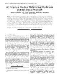 An Empirical Study of Refactoring Challenges and Benefits at Microsoft