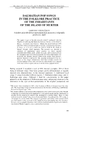 Dalmatian Pop Songs in the Folklore Practice of the Inhabitants of the Island of Murter