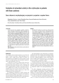 Evaluation of Antioxidant Activity in the Erythrocytes in Patients with Down Syndrome