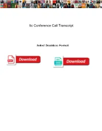Itc Conference Call Transcript
