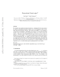 Propositional Team Logics