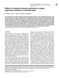 Effects of Maternal Immune Activation on Gene Expression Patterns in the Fetal Brain