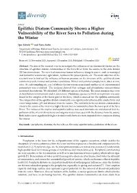 Epilithic Diatom Community Shows a Higher Vulnerability of the River Sava to Pollution During the Winter