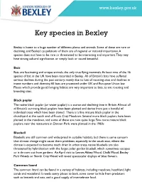 Key Species in Bexley