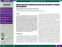Making Geoscience Fieldwork Inclusive and Accessible for Students with Disabilities GEOSPHERE, V