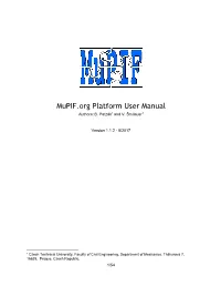 Mupif.Org Platform User Manual Authors: B