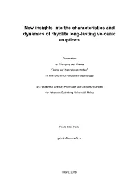 New Insights Into the Characteristics and Dynamics of Rhyolite Long-Lasting Volcanic Eruptions