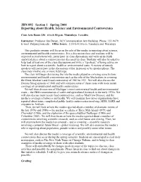 Reporting About Health, Science and Environmental Controversies