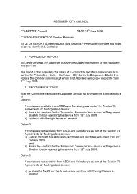 Supported Local Bus Services – Peterculter/Garthdee and Night Buses to Northfield & Garthdee