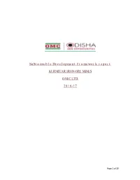 Sustainable Development Framework Report KURMITAR IRON ORE