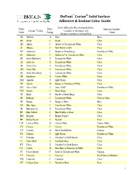 Corian Adhesive List 2012.Xlsx