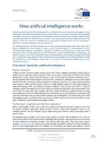 How Artificial Intelligence Works