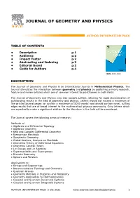Journal of Geometry and Physics