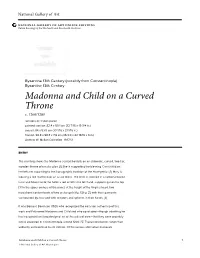Madonna and Child on a Curved Throne C