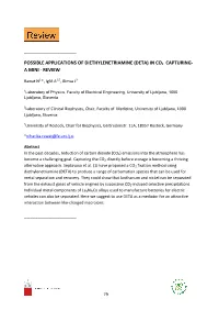 Possible Applications of Diethylenetriamine (Deta) in Co2 Capturing- a Mini - Review
