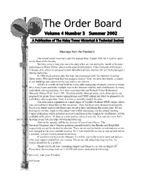 The Order Board Volume 4 Number 3 Summer 2002