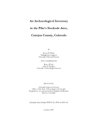 An Archaeological Inventory in the Pike's Stockade Area, Conejos