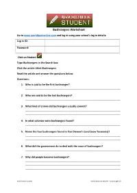 Bushrangers Worksheet Go to and Log in Using Your School’S Log in Details