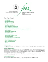 FAQ049 -- Your First Period