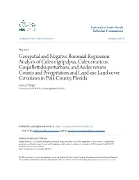 Geospatial and Negative Binomial Regression Analysis of Culex