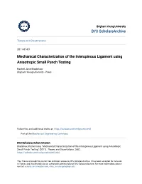 Mechanical Characterization of the Interspinous Ligament Using Anisotropic Small Punch Testing