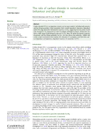The Role of Carbon Dioxide in Nematode Behaviour and Physiology Cambridge.Org/Par