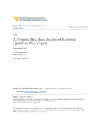 A Dynamic Shift Share Analysis of Economic Growth in West Virginia