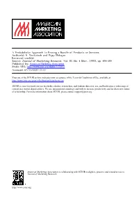 A Probabilistic Approach to Pricing a Bundle of Products Or Services Author(S): R