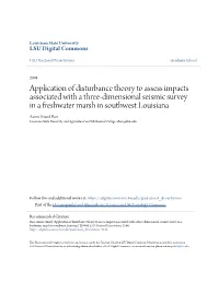 Application of Disturbance Theory to Assess Impacts Associated with A