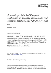 European Conference on Disability, Virtual Reality and Associated Technologies (ECDVRAT 1998)