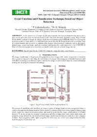 Event Curation and Classification Technique Based on Object Detection
