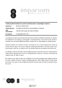 Factores Determinantes Do Comércio Internacional