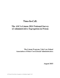 Time-In-Cell: the ASCA-Liman 2014 National Survey of Administrative