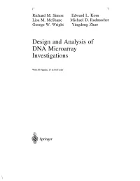 Design and Analysis of DNA Microarray Investigations