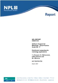 Good Practice Guide No. 17 Distributed Computing for Metrology