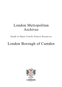 Guide to Major Family History Resources for the London Borough of Camden