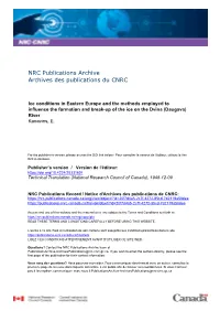 Ice Conditions in Eastern Europe and the Methods Employed to Influence the Formation and Break-Up of the Ice on the Dvina (Daugava) River Kanavins, E