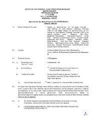 OFFICE of the PRINCIPAL CHIEF OPERATIONS MANAGER METRO RAILWAY METRO RAIL BHAVAN (7Th FLOOR) 33/1 J L NEHRU ROAD, KOLKATA – 700 071